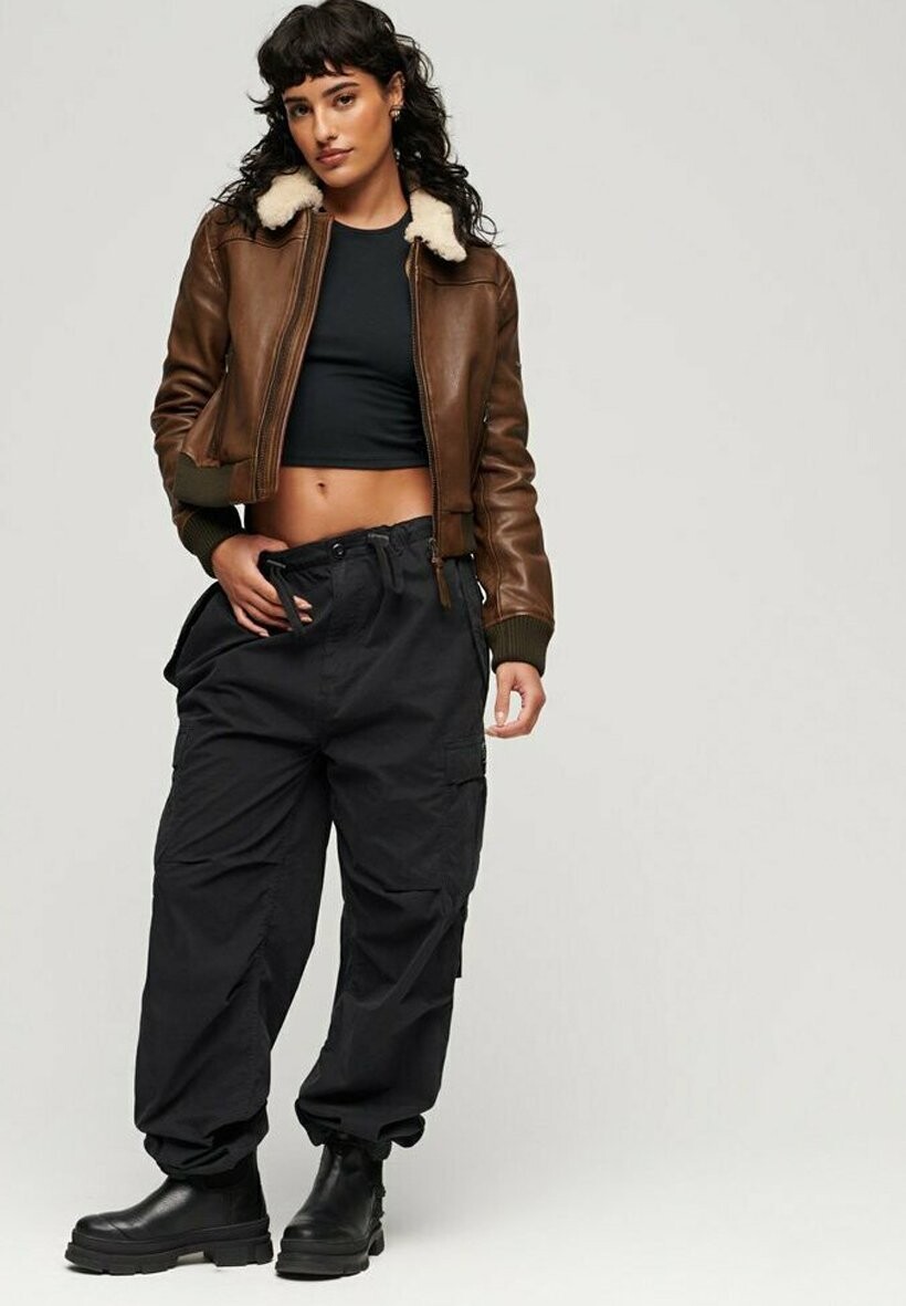 

Кожаная куртка Superdry ОШЕЙНИК БОРГ, цвет vintage chocolate brown