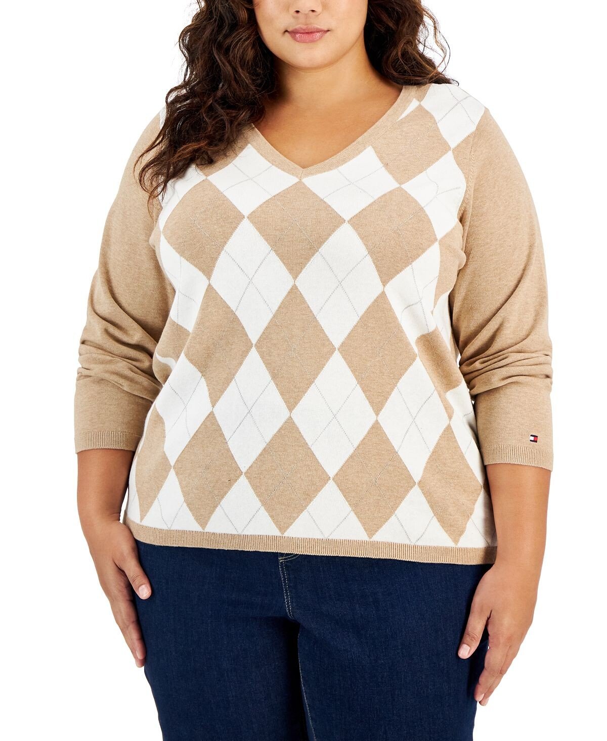 

Хлопковый свитер больших размеров с узором Argyle Ivy Tommy Hilfiger