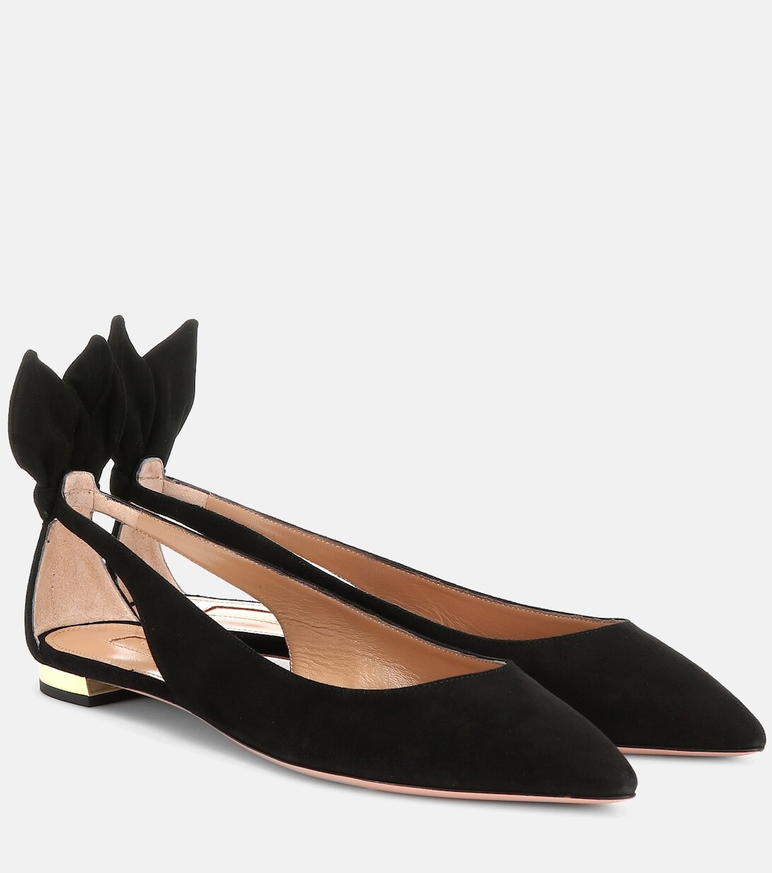 

Замшевые балетки Bow Tie Aquazzura, черный