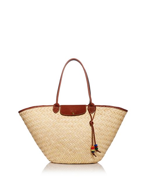 

Большая сумка-тоут Le Panier Pliage Tresse Longchamp, цвет Tan/Beige