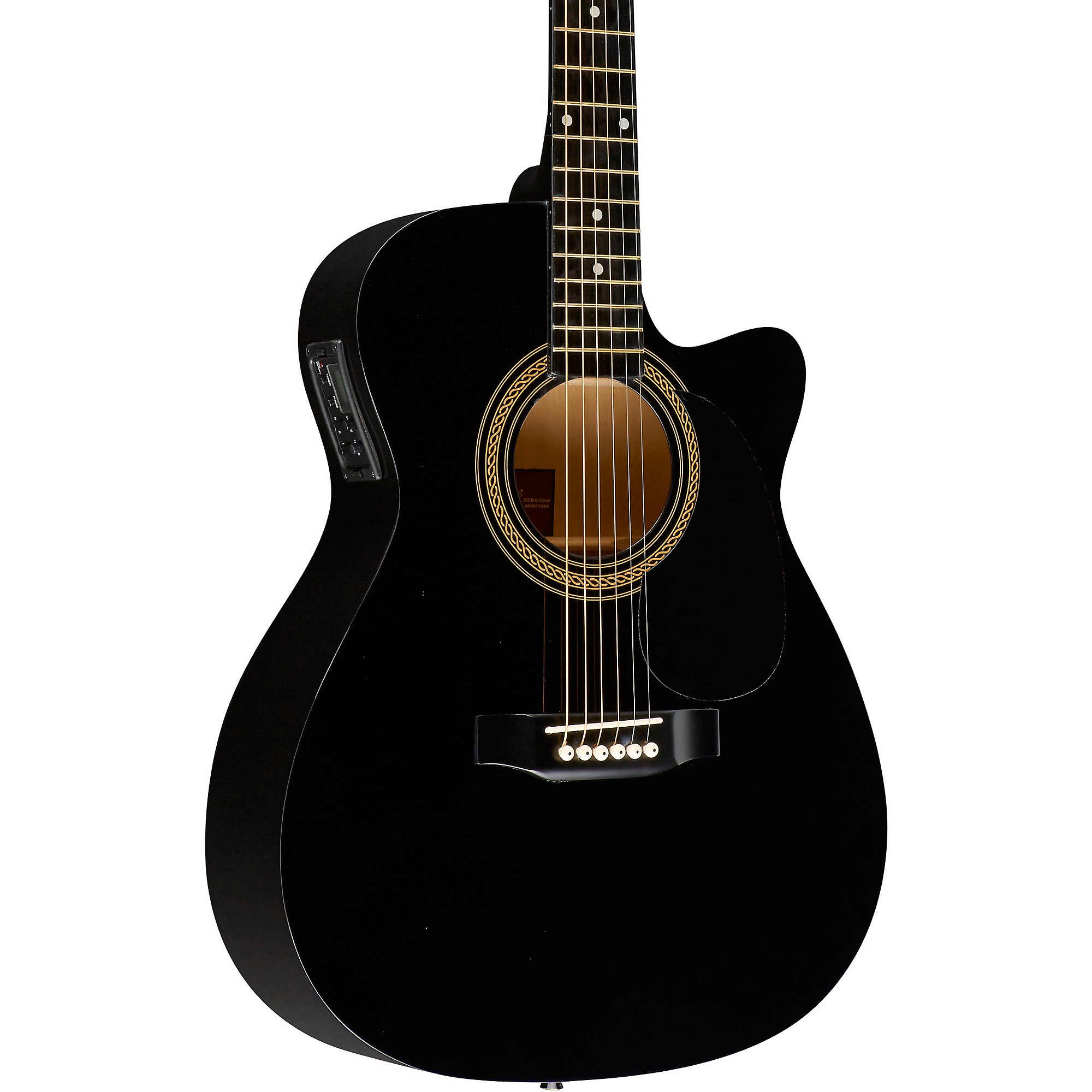 цена Акустически-электрическая гитара Rogue RA-090 Concert Cutaway, черная