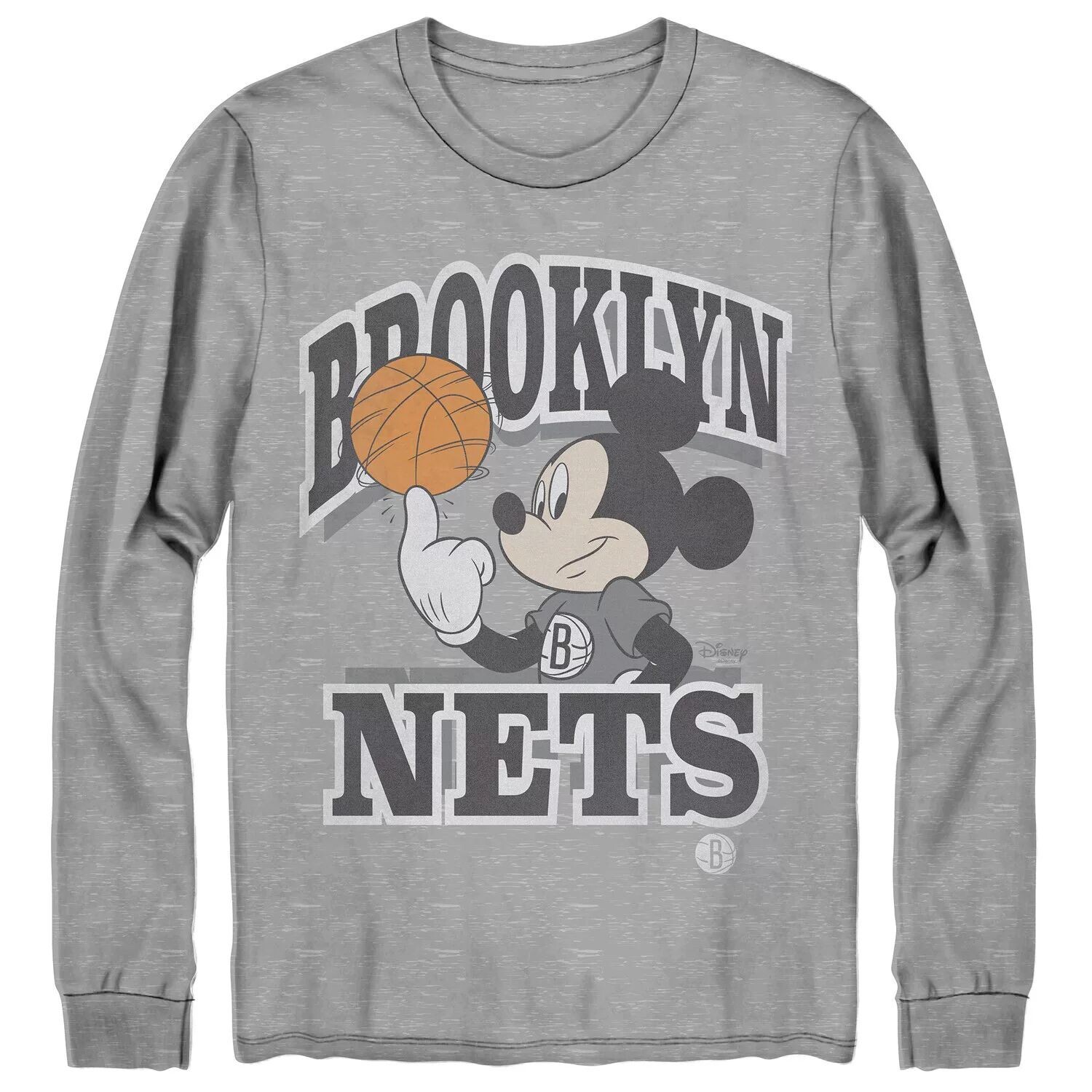 

Мужская серая футболка Junk Food Brooklyn Nets Disney Mickey Team Spirit с длинным рукавом, Серый