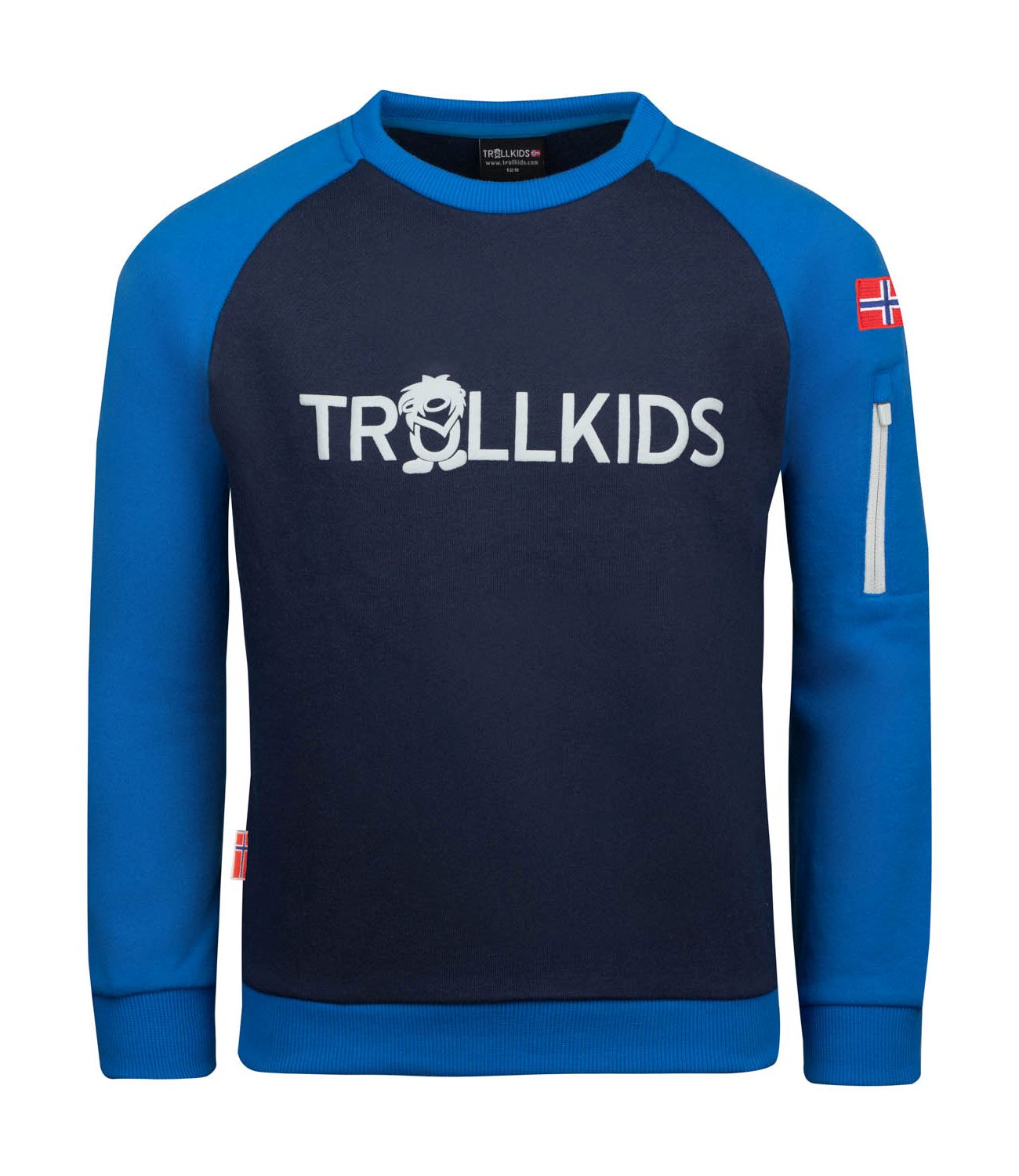 

Толстовка Trollkids Sandefjord, цвет Leuchtendes Blau/Marineblau