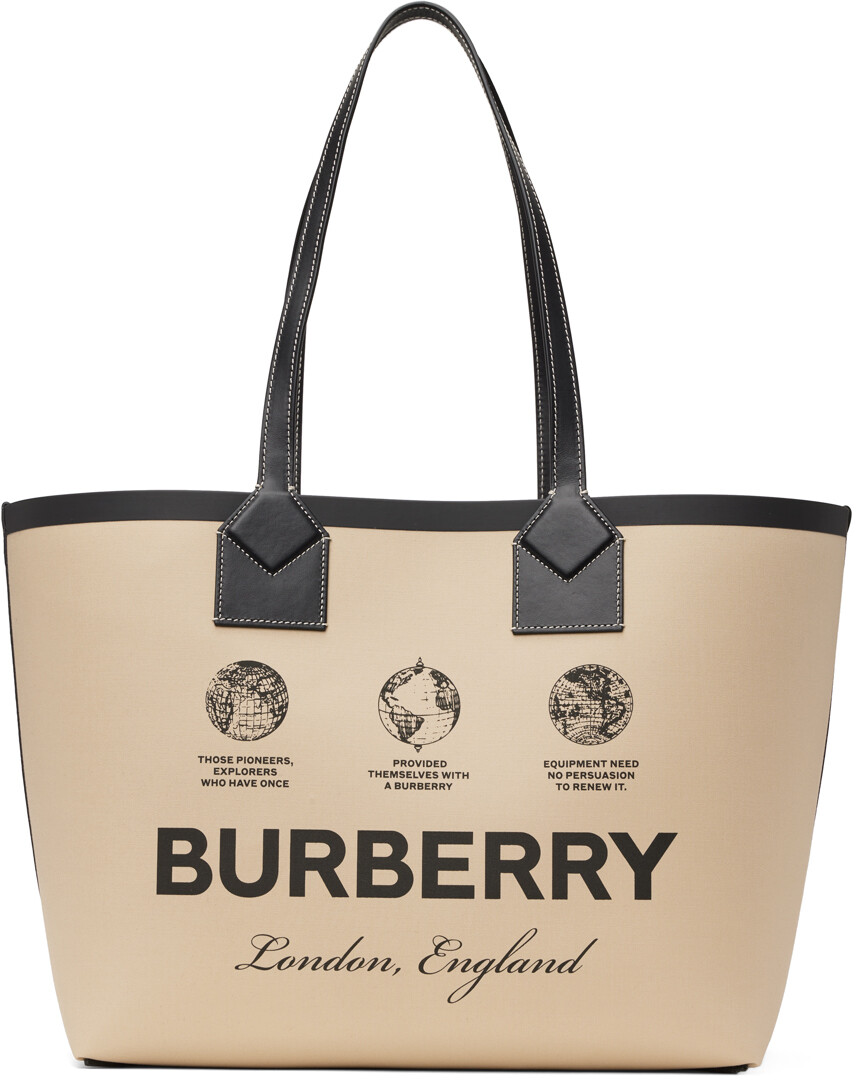 

Бежевая средняя сумка-тоут London Burberry