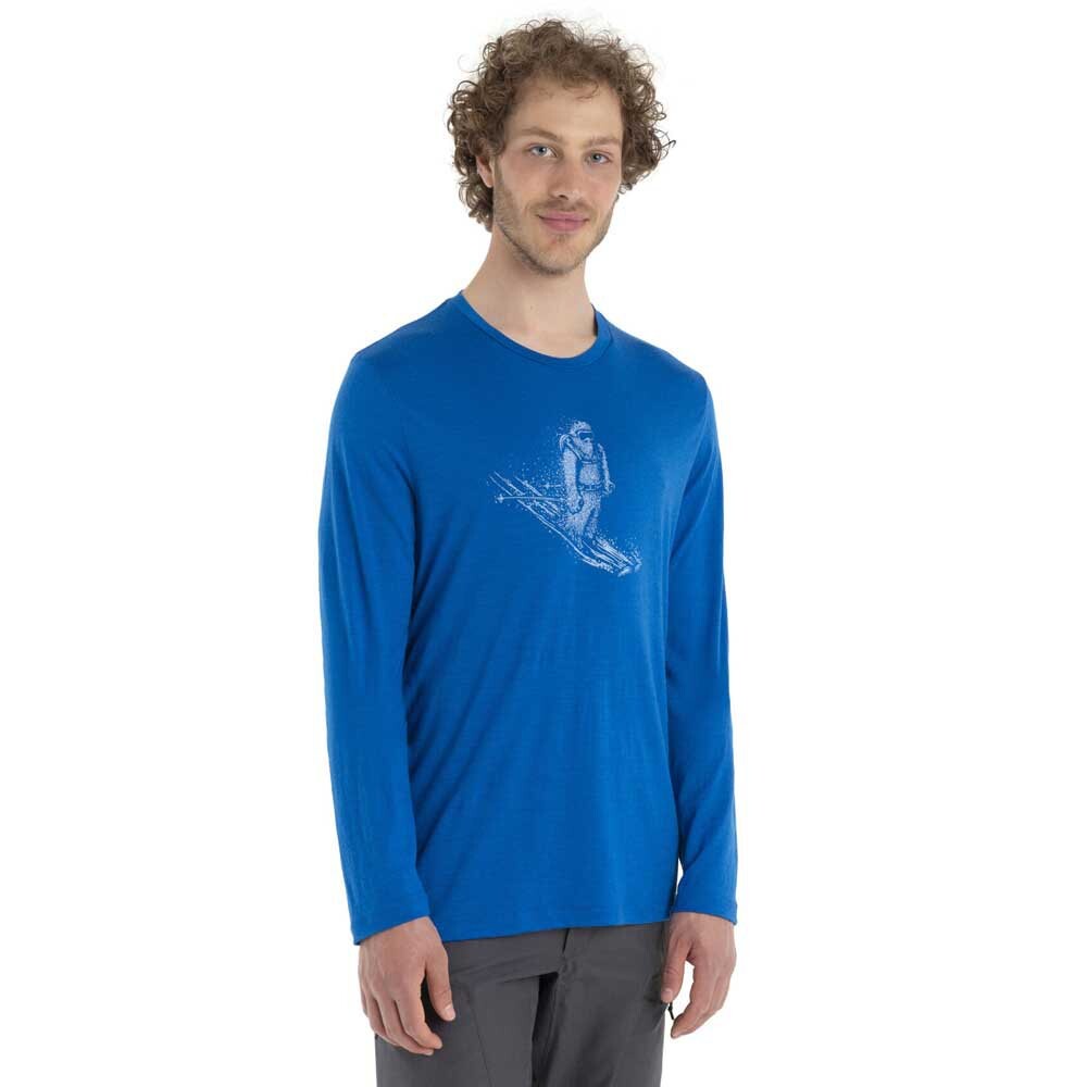

Футболка с длинным рукавом Icebreaker Tech Lite II Skiing Yeti Merino, синий
