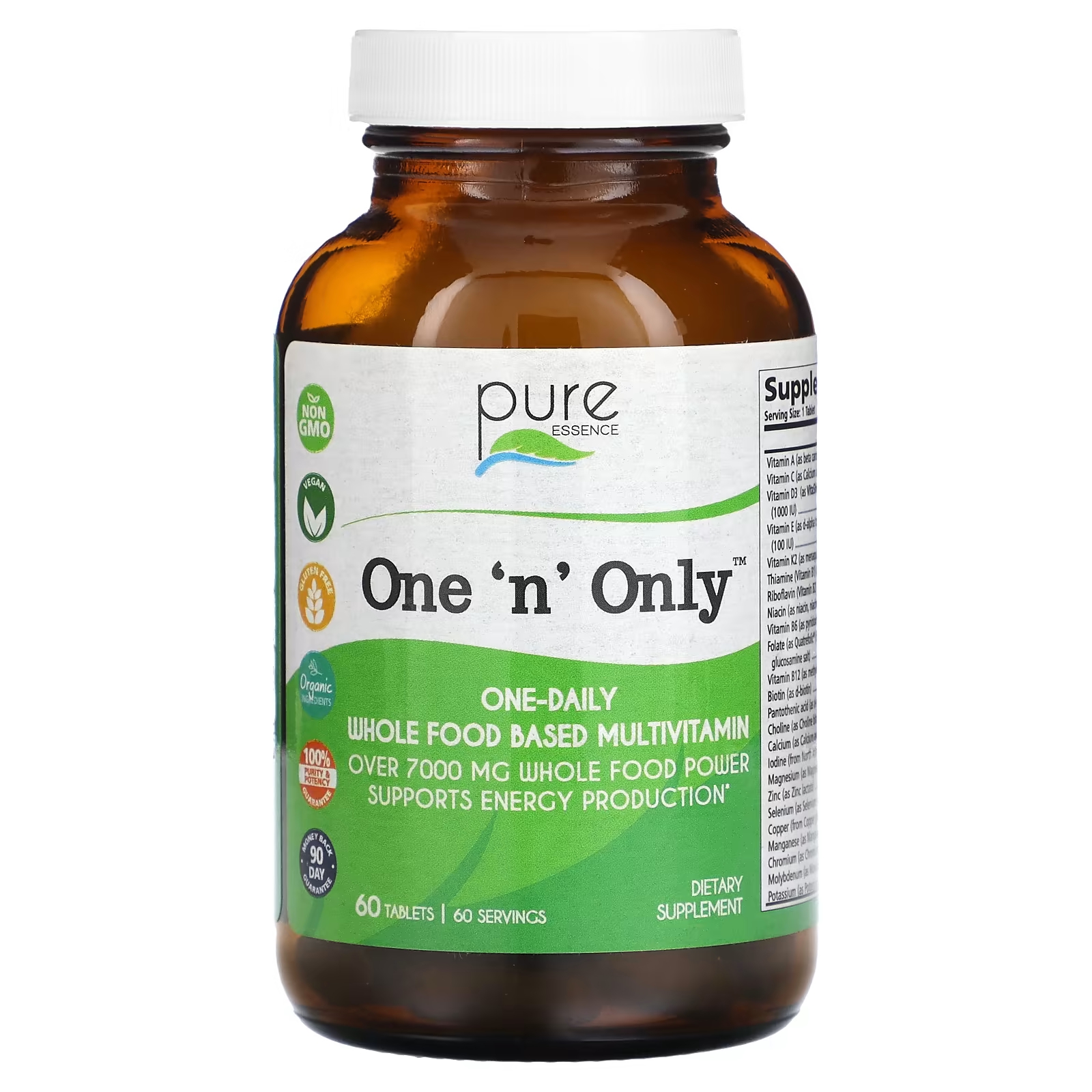 Пищевая добавка Pure Essence One 'n' Only, 60 таблеток мультивитамины добавка naturelo из цельных продуктов для подростков 120 капсул