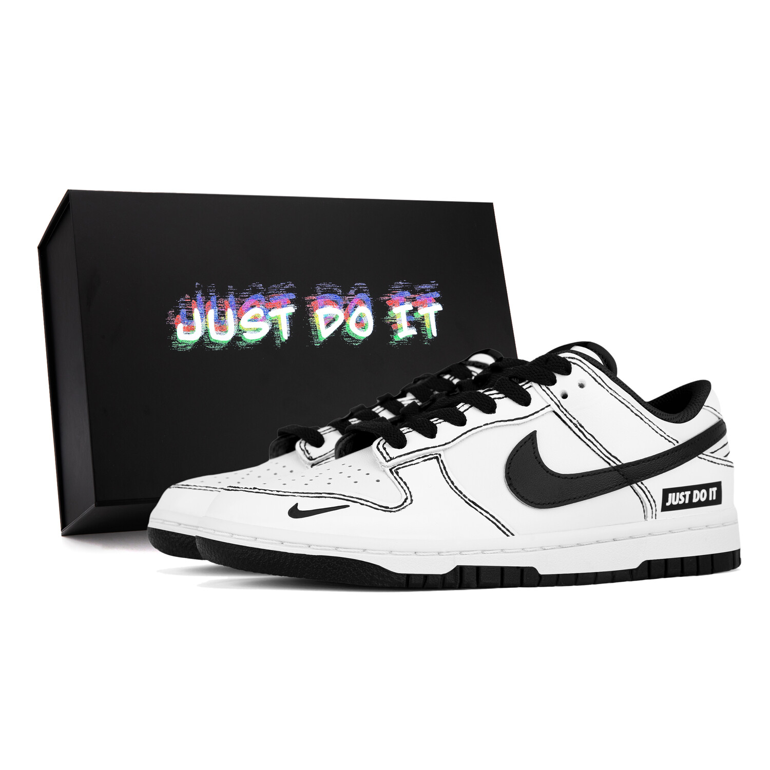 

Кроссовки для скейтбординга Dunk женские с низким верхом Nike, черный/белый