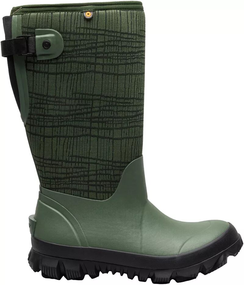Женские белые регулируемые водонепроницаемые зимние ботинки Bogs, темно-зеленый
