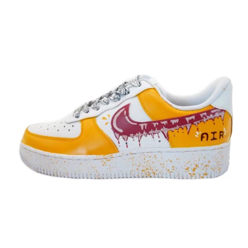 

Кроссовки Nike Air Force 1 Skateboarding Shoes Women's Low-top White, Yellow, Red, красный