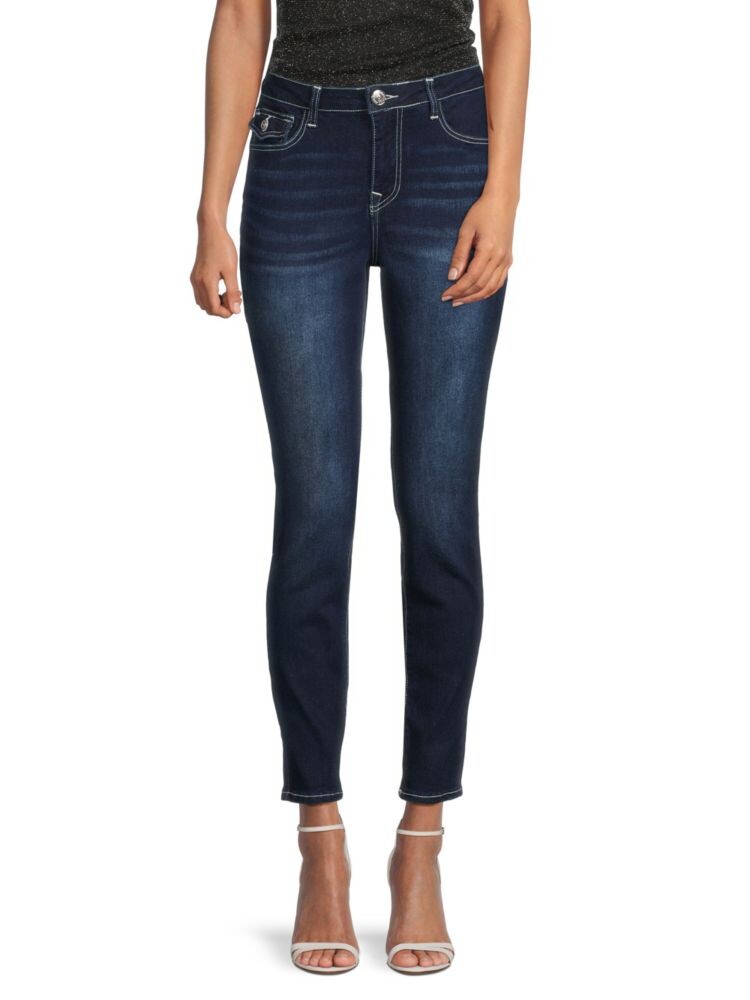 

Джинсы суперскинни Hallie с высокой посадкой True Religion, синий