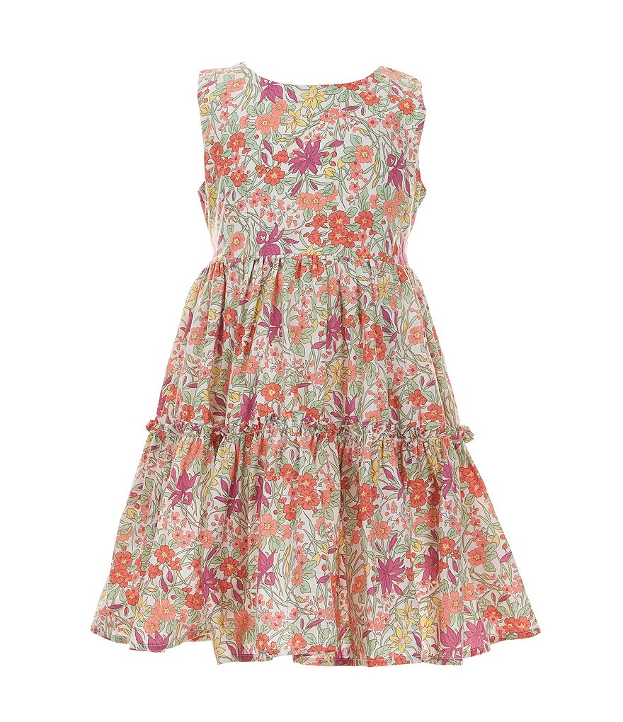 Многоуровневое платье без рукавов с цветочным принтом Popatu Little Girls 2–7, мультиколор