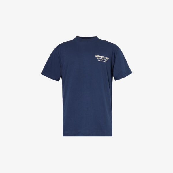 

Футболка less troubles из джерси из органического хлопка с графическим принтом Carhartt Wip, синий