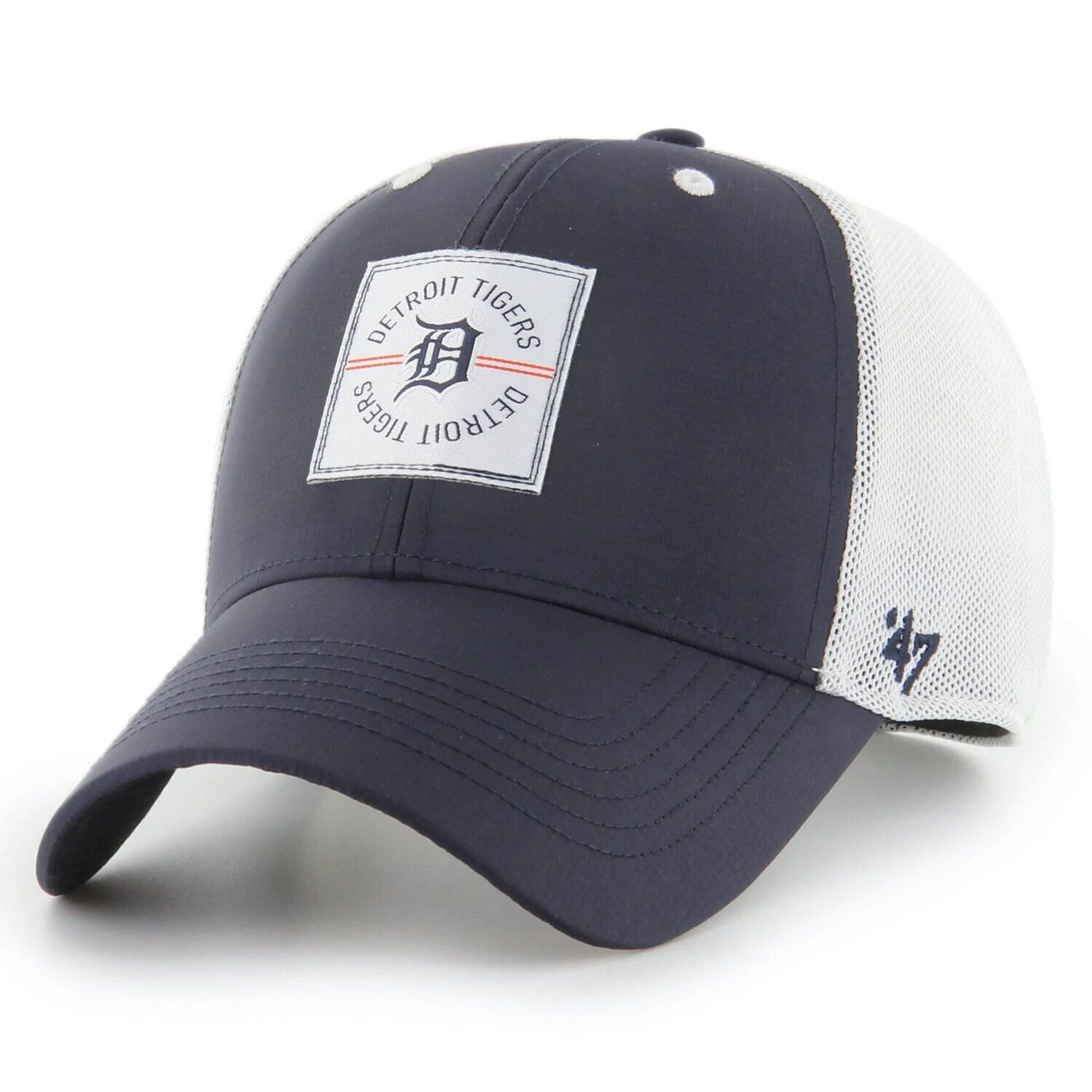 

Мужская темно-синяя регулируемая кепка Detroit Tigers Disburse MVP Trucker '47