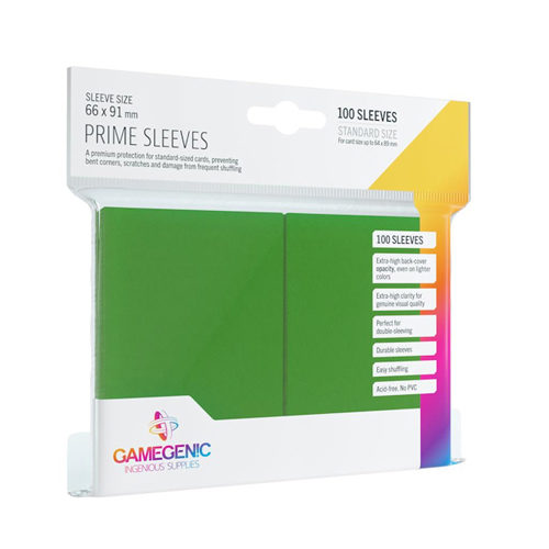 Чехол для карточек Gamegenic Prime Sleeves Green (100 Ct.) Gamegenic протекторы для карт gamegenic prime sleeves blue 100