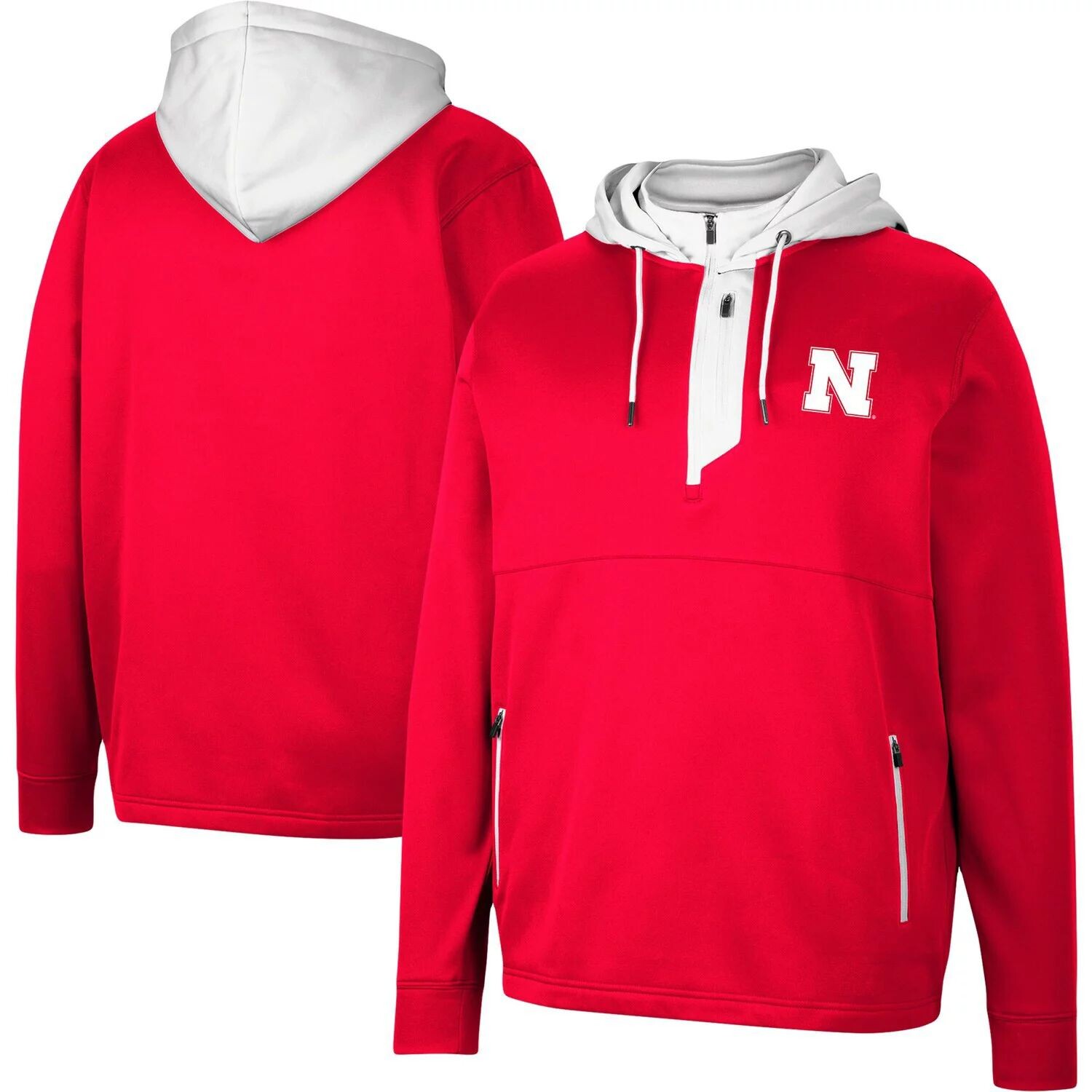 

Мужская толстовка с молнией без четверти 3.0 Scarlet Nebraska Huskers Luge 3.0 Colosseum