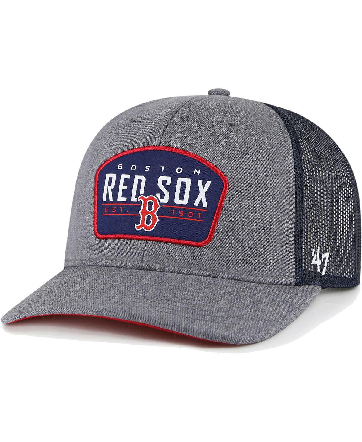 Мужская темно-серая кепка Boston Red Sox Slate Trucker Snapback '47 Brand