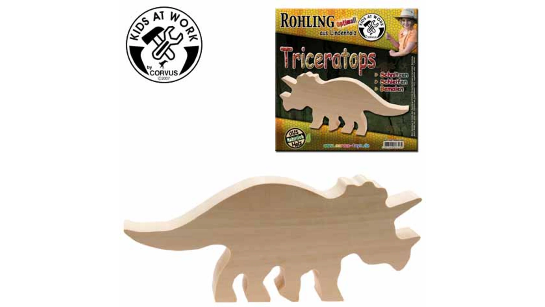 Деревянная заготовка Corvus Triceratops
