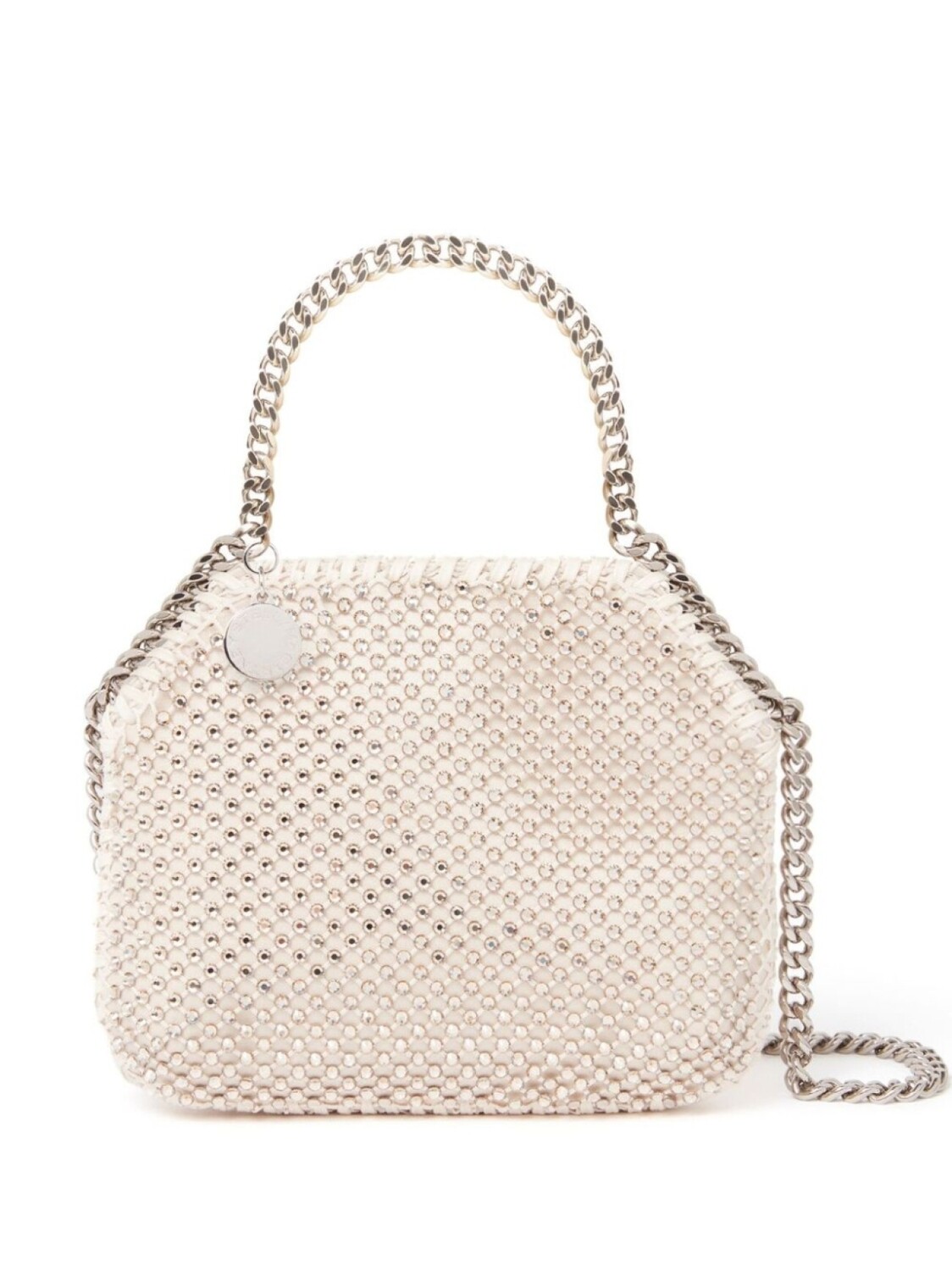 

Stella McCartney сумка на плечо Falabella с кристаллами, нейтральный цвет