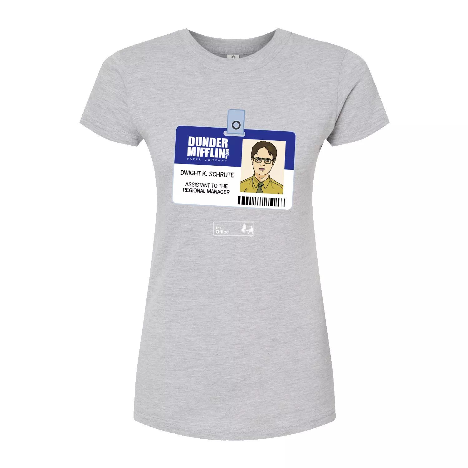 Облегающие футболки The Office Dwight Badge для юниоров Licensed Character, серый