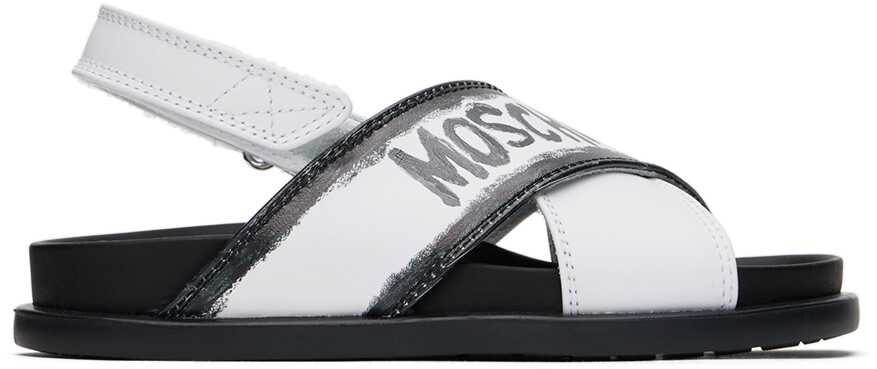 

Moschino Kids Белые сандалии крест-накрест