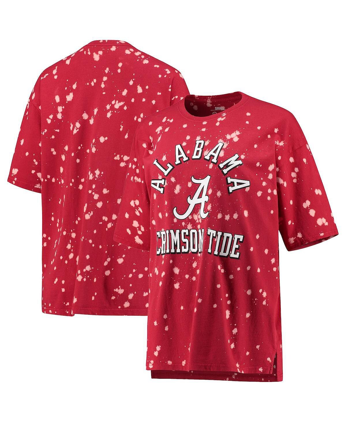 

Женская футболка Crimson Alabama Crimson Tide Bishop Bleach Wash Pressbox