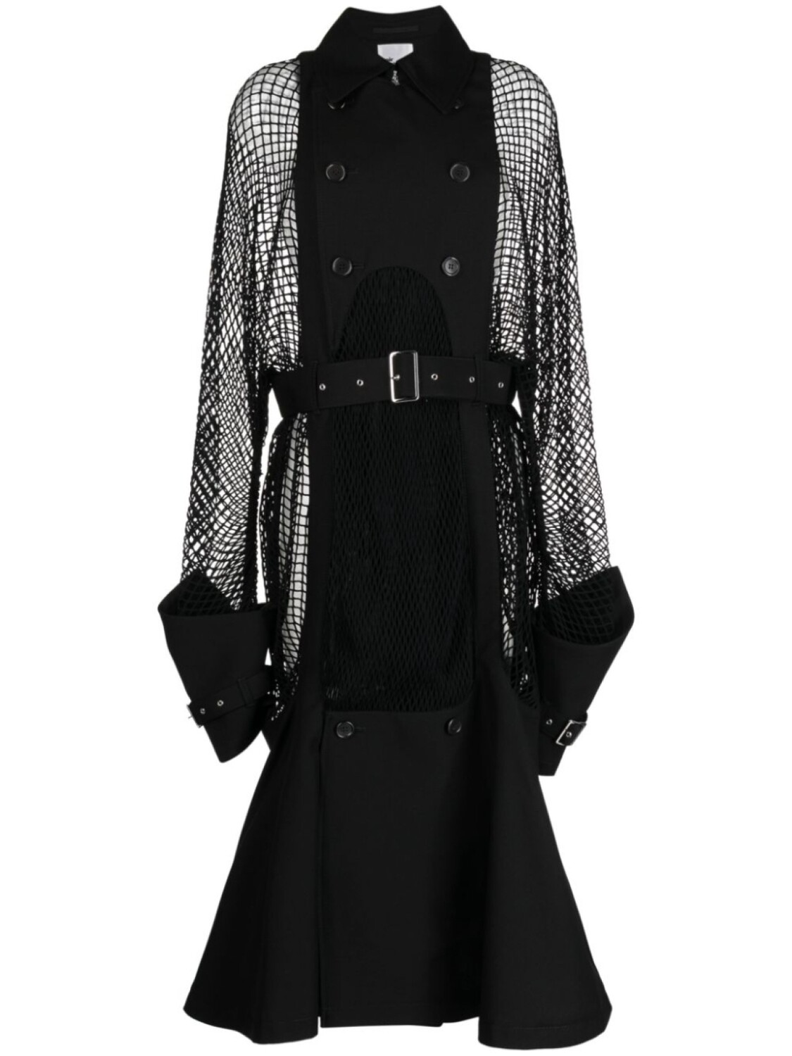 

Noir Kei Ninomiya двубортное пальто с поясом, черный