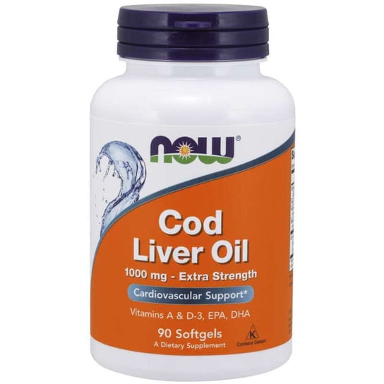 Now Foods, Cod Liver Oil Extra Strength - Рыбий жир 1000 мг, 90 капсул now foods cod liver oil 650 мг 250 мягких желатиновых капсул