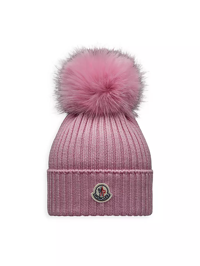 

Шапка с помпоном для девочки Moncler, светло-розовый