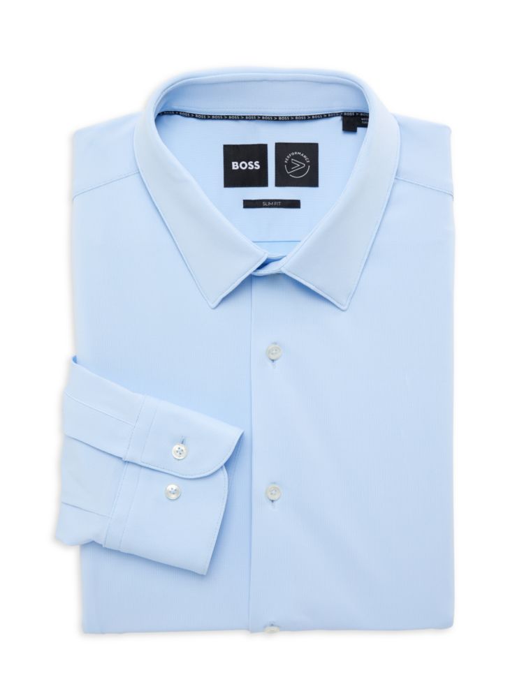 цена Классическая рубашка в тонкую полоску приталенного кроя Hank Boss, синий
