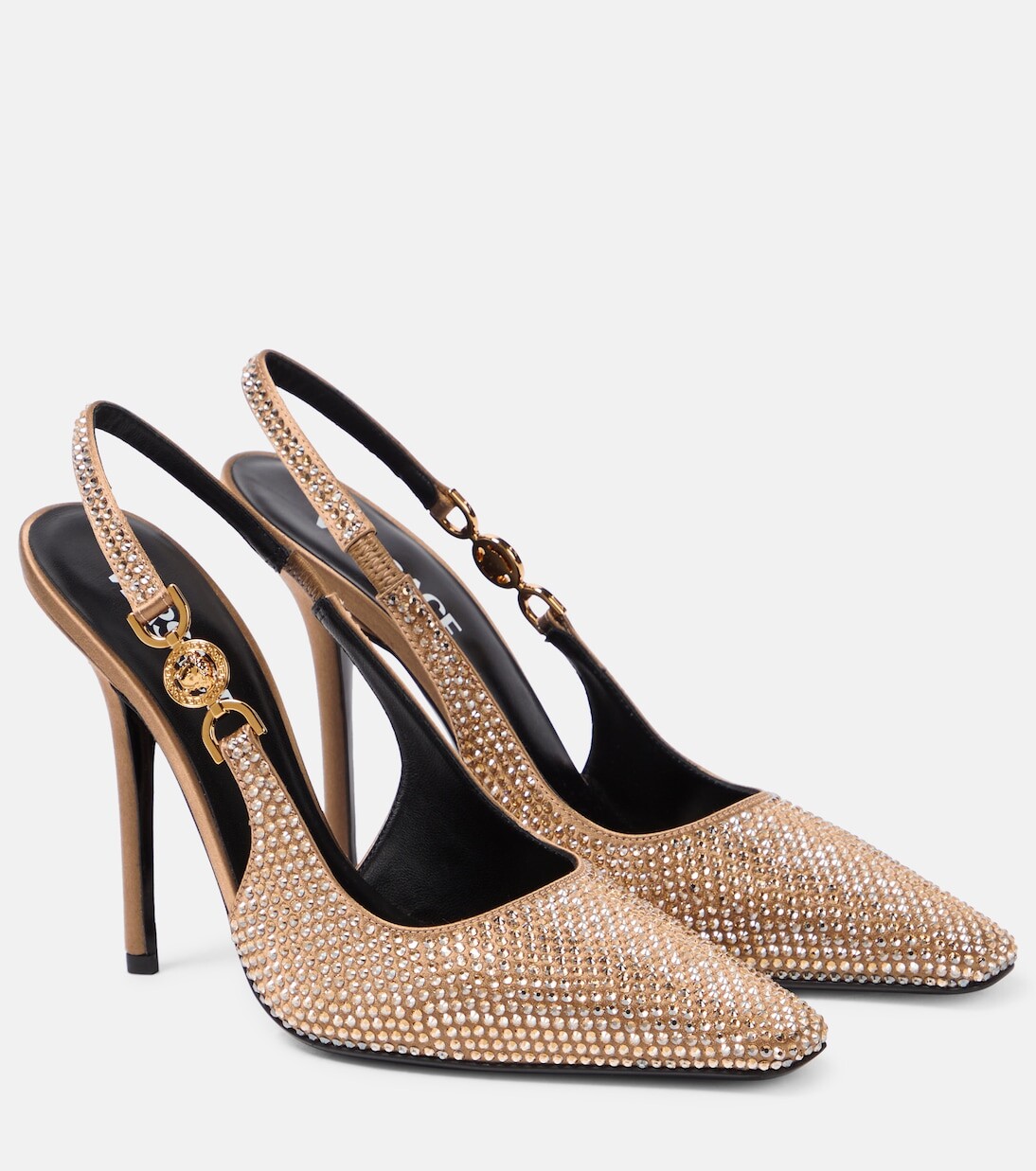 

Туфли medusa '95 с кристаллами Versace, бежевый