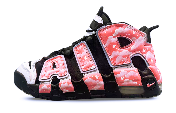 

Кроссовки Nike Air More Uptempo Vintage Basketball Shoes Women's Mid-top White, розовый