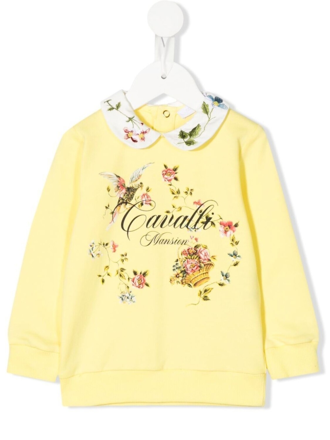 

Толстовка с воротником Питер Пэн и вышивкой Roberto Cavalli Junior, желтый