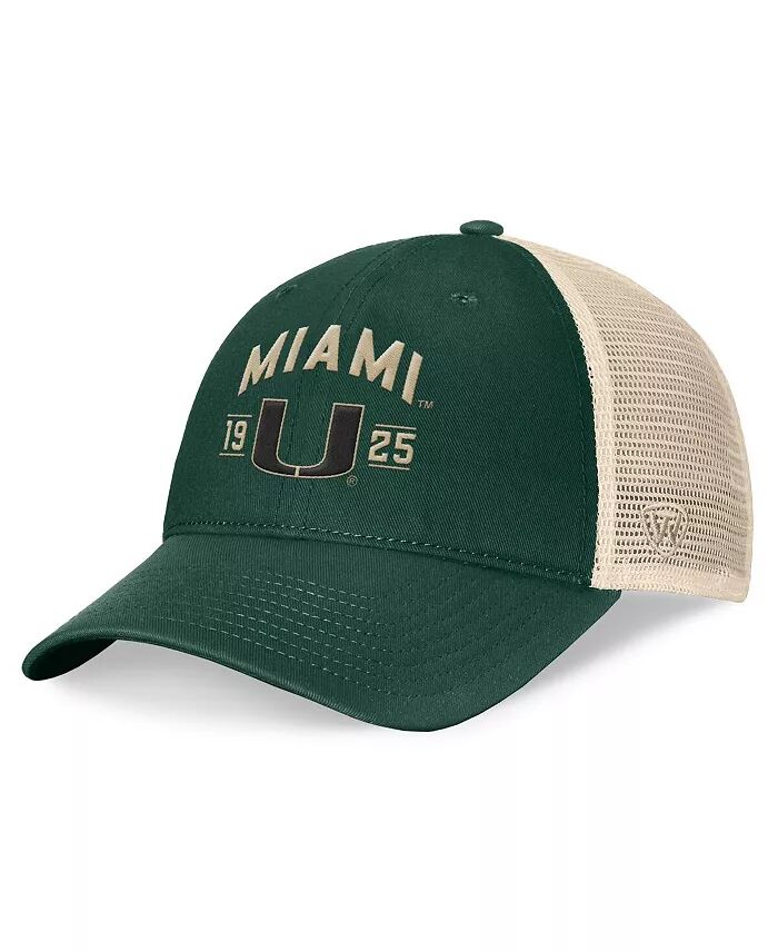 

Мужская зеленая регулируемая кепка Miami Hurricanes Heritage Waylon Trucker Top Of The World, зеленый