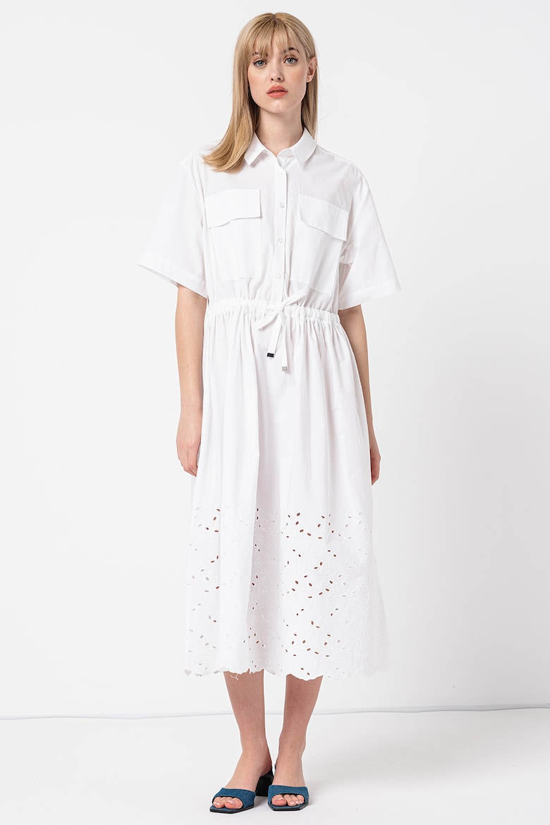 Хлопковое платье с ажуром United Colors Of Benetton, белый платье твоё с ажуром 48 размер