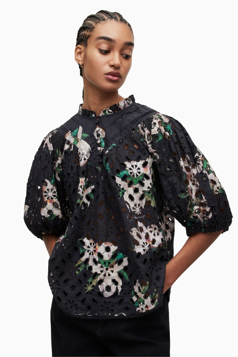 

AllSaints Tila Alessandra черная блузка All Saints, черный