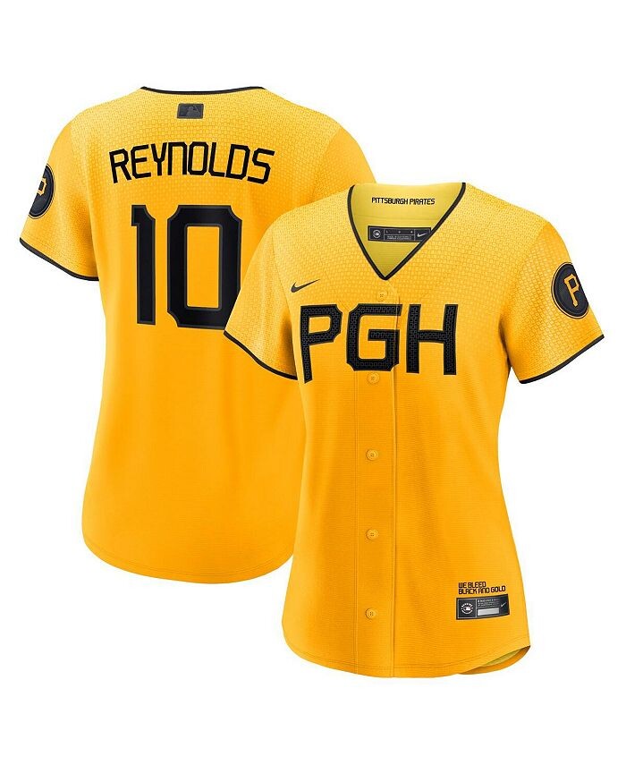 

Женская футболка игрока Bryan Reynolds Gold Pittsburgh Pirates 2023 City Connect Replica Player Nike, золото