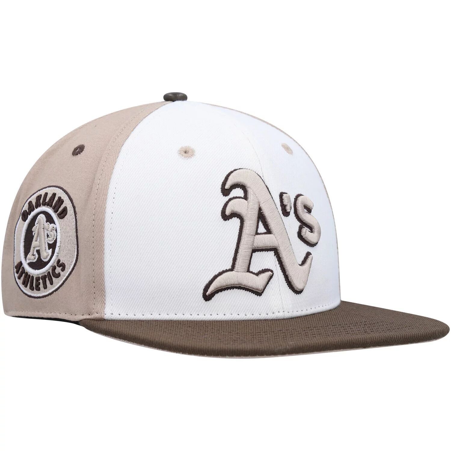 

Мужская профессиональная стандартная белая/коричневая кепка Oakland Athletics Chocolate Ice Cream Drip Snapback Hat