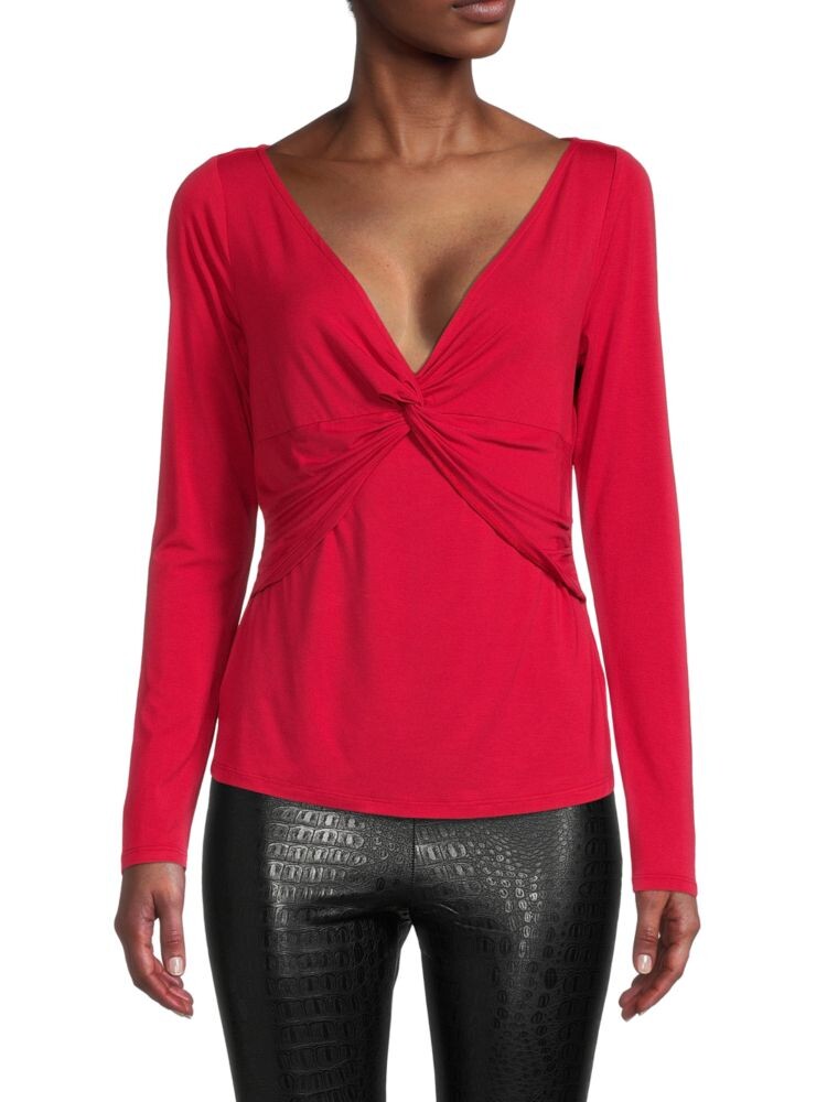

Твист-топ с глубоким вырезом Donna Karan New York, цвет Lipstick Red