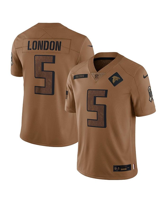 

Мужское джерси Drake London Brown Distressed Atlanta Falcons 2023 Salute To Service Limited Nike, коричневый