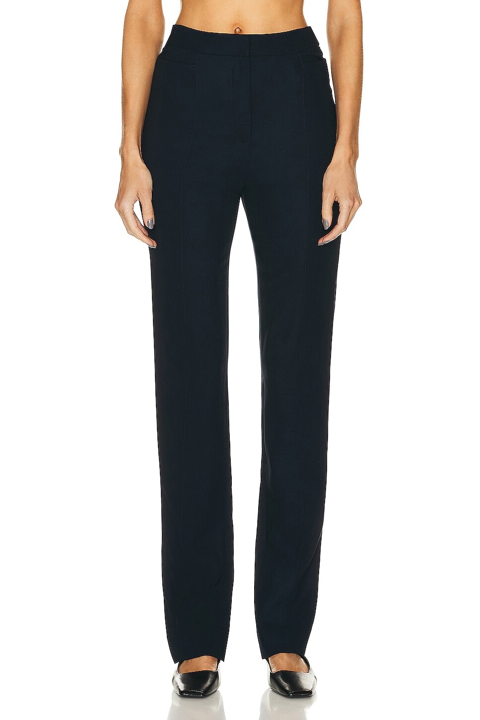

Брюки Toteme Slim Crepe Suit Trouser, темно-синий