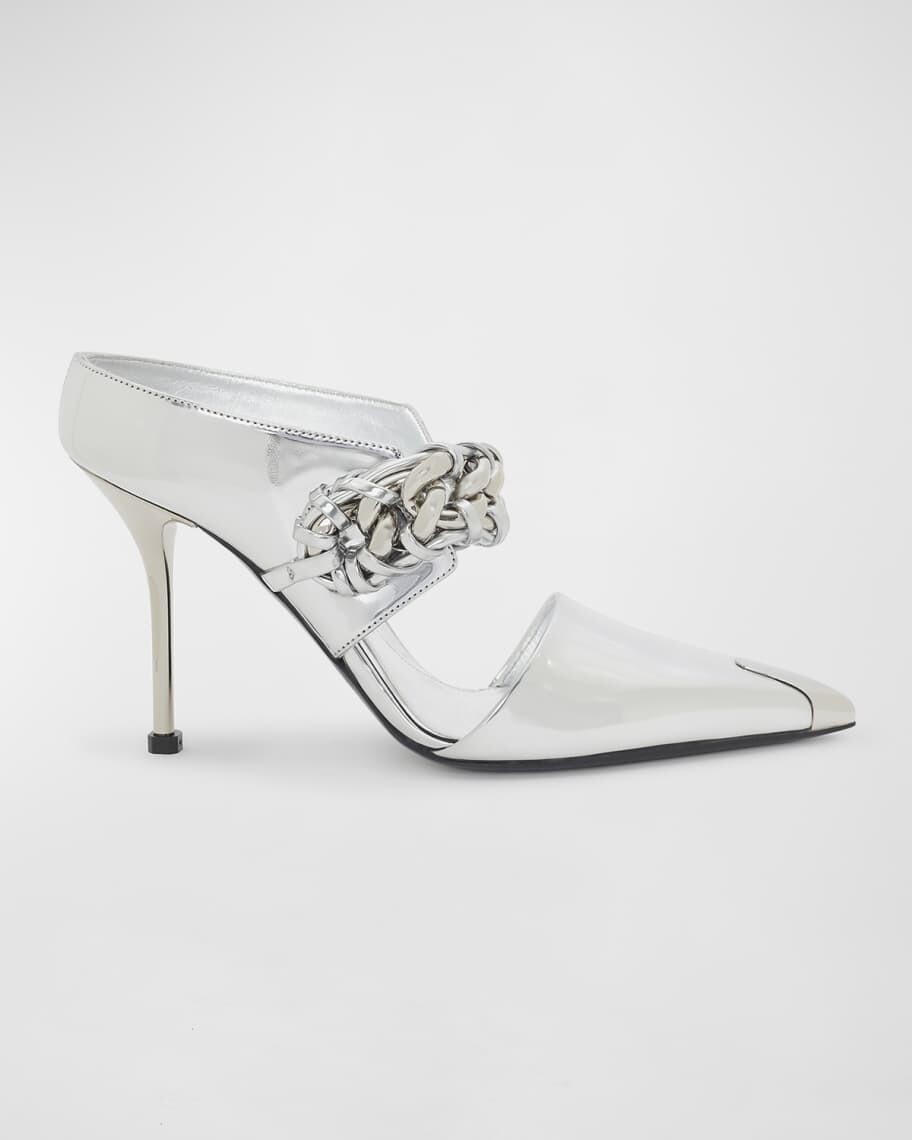 

Туфли-мюли с металлической цепочкой в ​​стиле панк Alexander McQueen