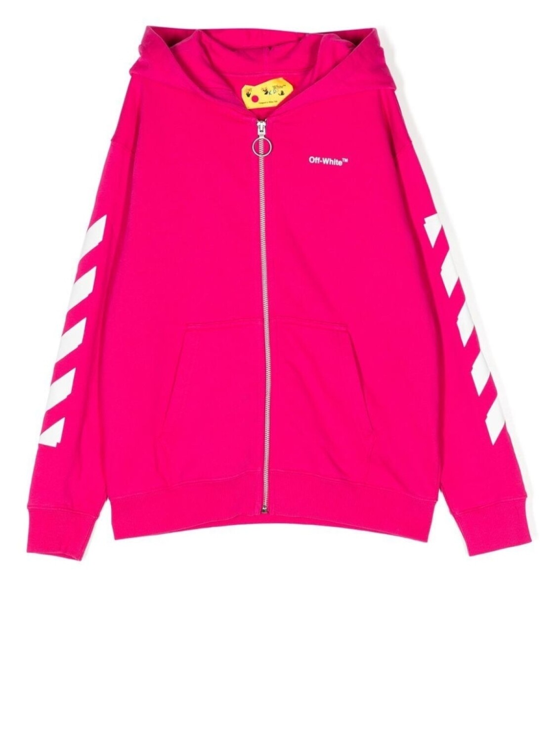 

Off-White Kids худи на молнии с логотипом, розовый