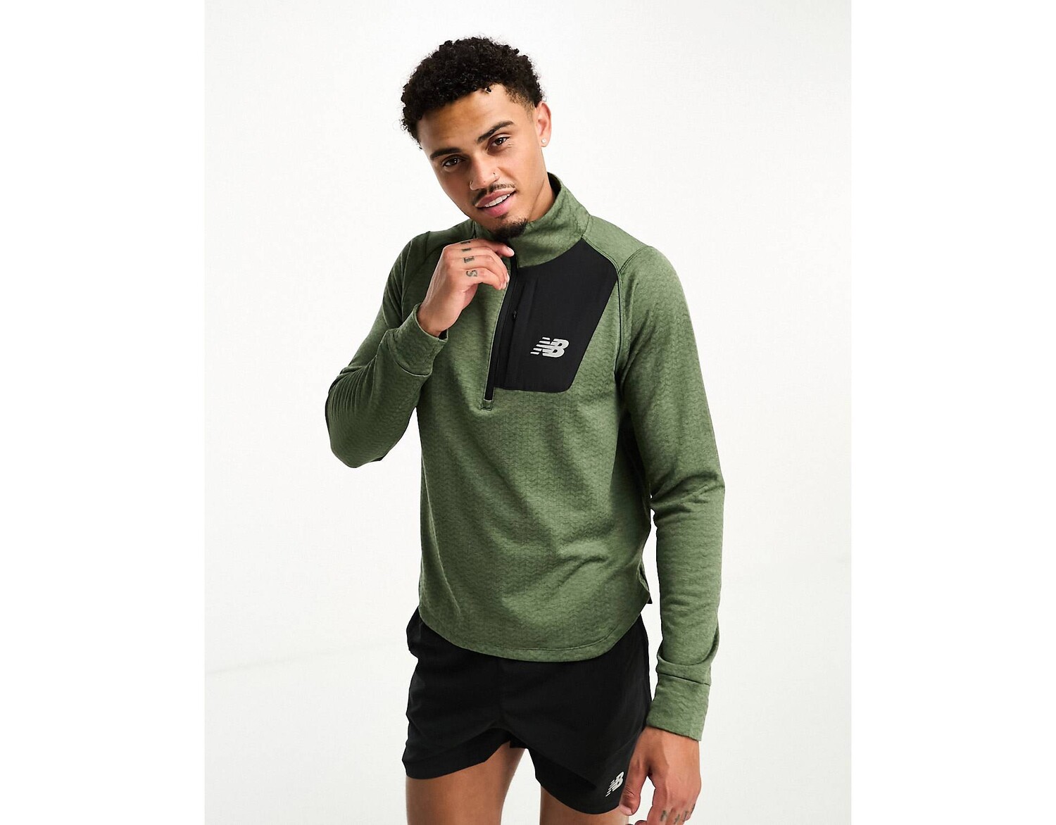 

Молния 1/2 New Balance Impact Run Heat Grid цвета хаки