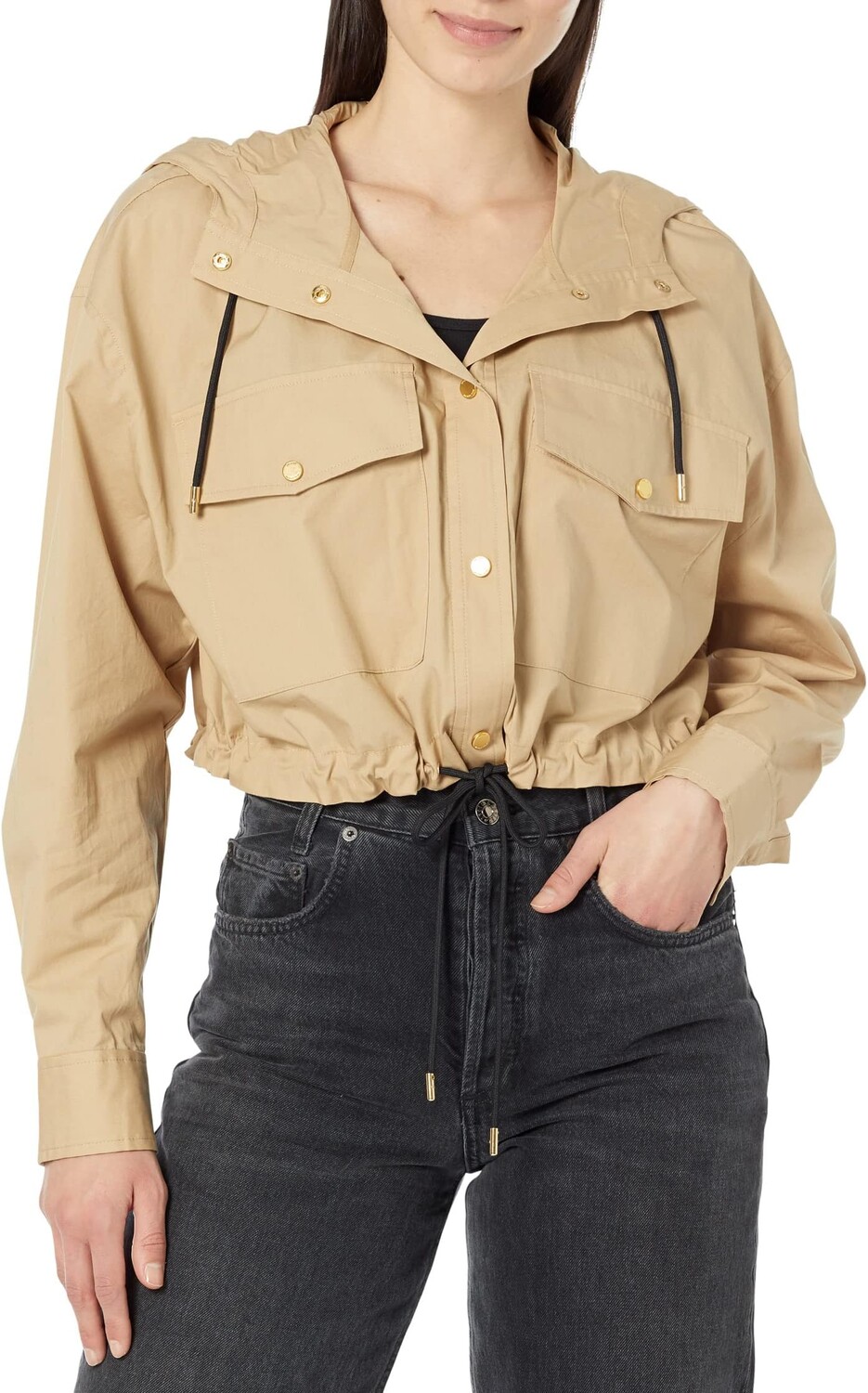 

Куртка Cotton Crop Bomber Jacket MICHAEL Michael Kors, хаки