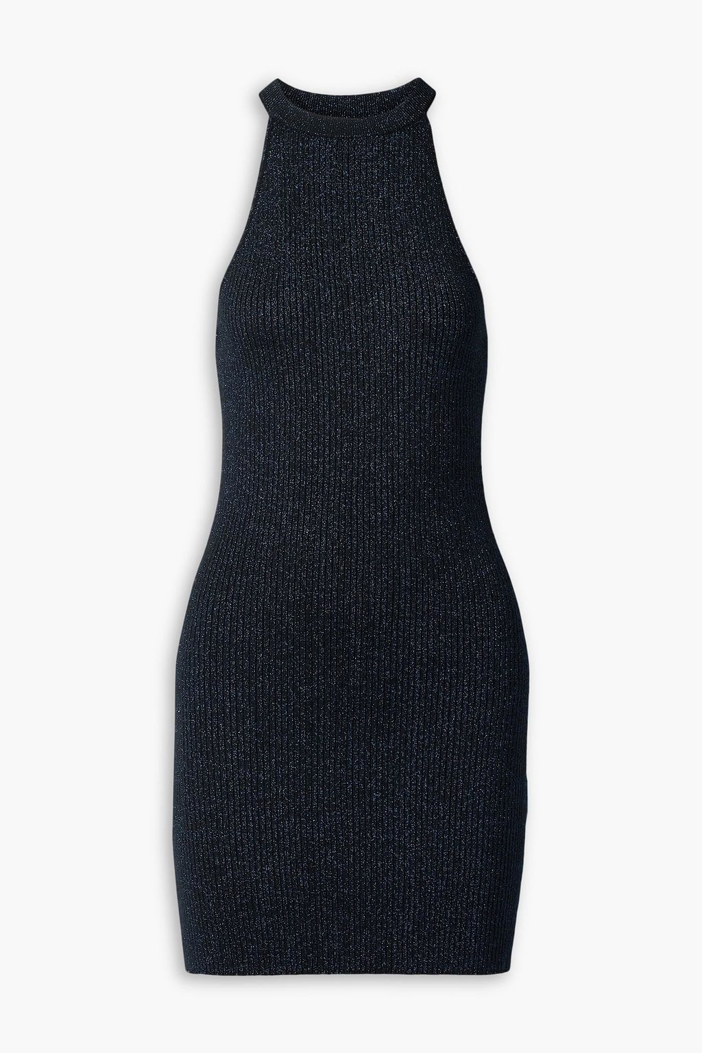 цена Мини-платье металлизированной вязки в рубчик CHRISTOPHER KANE, синий