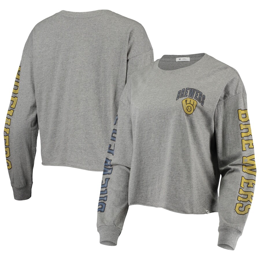 

Футболка с длинным рукавом 47 Milwaukee Brewers, серый