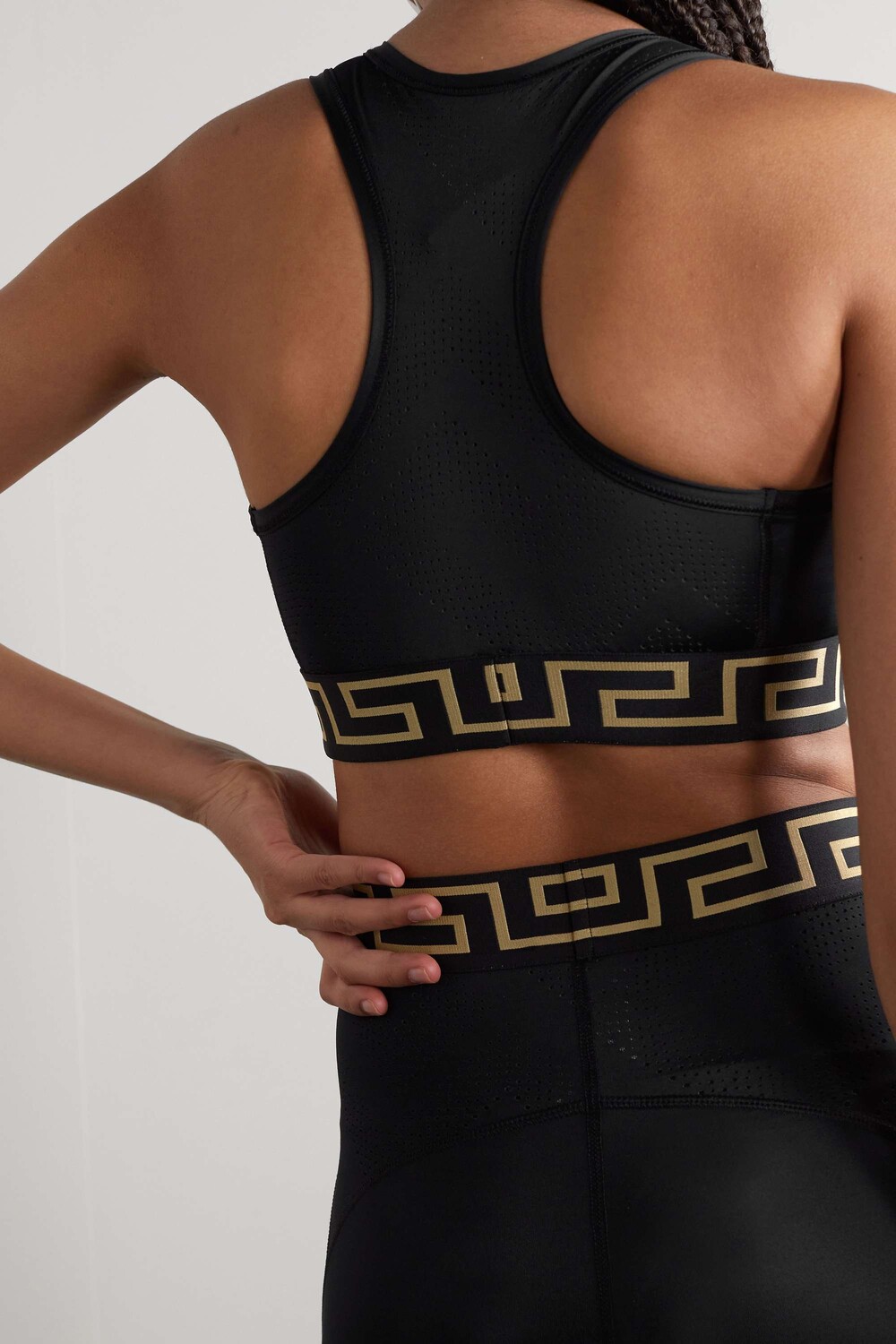 

VERSACE Спортивный бюстгальтер стрейч с жаккардовой отделкой, черный