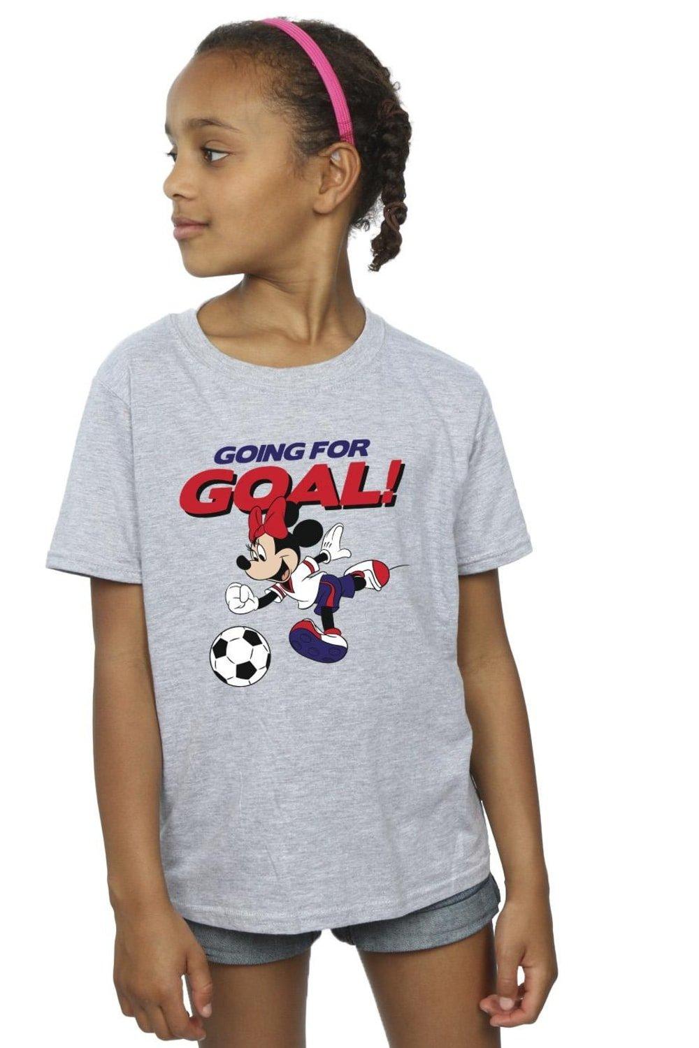 Хлопковая футболка «Минни Маус идет к цели» Disney, серый