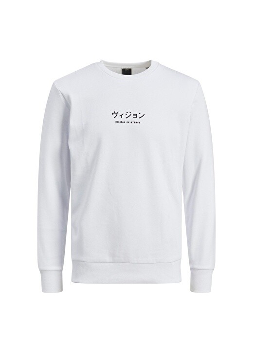 

Белый мужской свитшот с круглым вырезом Jack & Jones