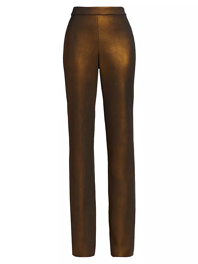 

Фольгированные брюки-бутлег Badgley Mischka, цвет bronze